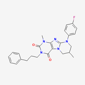 9-(4-fluorophenyl)-1,7-dimethyl-3-(3-phenylpropyl)-7,8-dihydro-6H-purino[7,8-a]pyrimidine-2,4-dione