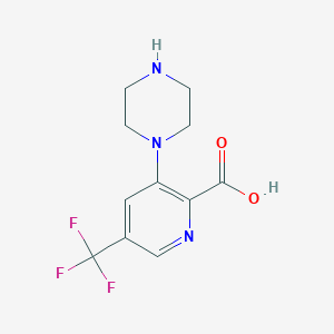 molecular formula C11H12F3N3O2 B1411081 3-Piperazin-1-yl-5-(trifluoromethyl)-pyridine-2-carboxylic acid CAS No. 1993322-16-9
