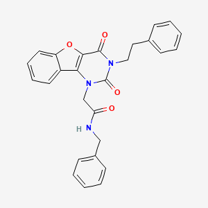 N-benzyl-2-[2,4-dioxo-3-(2-phenylethyl)-3,4-dihydro[1]benzofuro[3,2-d]pyrimidin-1(2H)-yl]acetamide