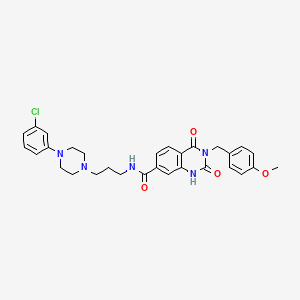 N-(3-(4-(3-chlorophenyl)piperazin-1-yl)propyl)-3-(4-methoxybenzyl)-2,4-dioxo-1,2,3,4-tetrahydroquinazoline-7-carboxamide