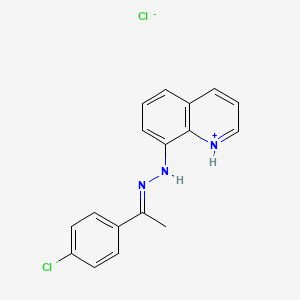 N-[(E)-1-(4-chlorophenyl)ethylideneamino]quinolin-1-ium-8-amine;chloride