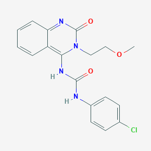 (E)-1-(4-chlorophenyl)-3-(3-(2-methoxyethyl)-2-oxo-2,3-dihydroquinazolin-4(1H)-ylidene)urea