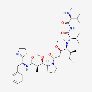 (2S)-2-{[(3R,4S,5S)-3-methoxy-1-[(2S)-2-[(1R,2R)-1-methoxy-2-methyl-2-{[(1S)-2-phenyl-1-(1,3-thiazol-2-yl)ethyl]carbamoyl}ethyl]pyrrolidin-1-yl]-5-methyl-1-oxoheptan-4-yl](methyl)amino}-3-methyl-N-[(2S)-3-methyl-2-(methylamino)butanoyl]butanamide