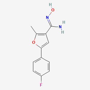 molecular formula C12H11FN2O2 B1411103 5-(4-Fluoro-phenyl)-N-hydroxy-2-methyl-furan-3-carboxamidine CAS No. 1993797-72-0