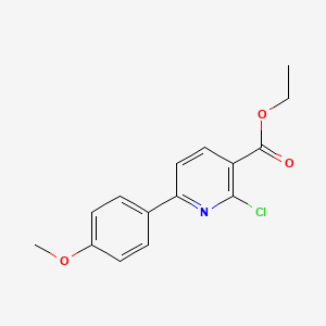 molecular formula C15H14ClNO3 B1411106 Ethyl 2-chloro-6-(4-methoxyphenyl)nicotinate CAS No. 1993196-82-9