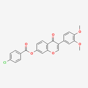 3-(3,4-dimethoxyphenyl)-4-oxo-4H-chromen-7-yl 4-chlorobenzoate