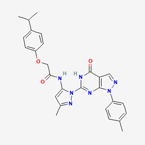 2-(4-isopropylphenoxy)-N-(3-methyl-1-(4-oxo-1-(p-tolyl)-4,5-dihydro-1H-pyrazolo[3,4-d]pyrimidin-6-yl)-1H-pyrazol-5-yl)acetamide