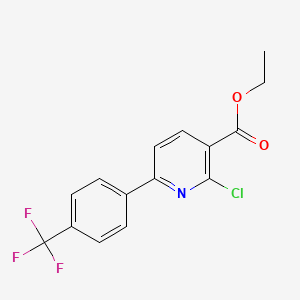 molecular formula C15H11ClF3NO2 B1411107 Ethyl 2-chloro-6-(4-trifluorophenyl)nicotinate CAS No. 1261802-95-2