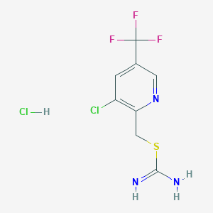 molecular formula C8H8Cl2F3N3S B1411108 2-[[3-Chloro-5-(trifluoromethyl)-2-pyridyl]-methyl]isothiourea hydrochloride CAS No. 477709-88-9