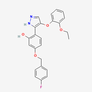 2-[4-(2-ethoxyphenoxy)-1H-pyrazol-3-yl]-5-[(4-fluorobenzyl)oxy]phenol