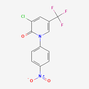 molecular formula C12H6ClF3N2O3 B1411109 3-Chloro-1-(4-nitrophenyl)-5-(trifluoromethyl)pyridin-2-one CAS No. 1984149-71-4