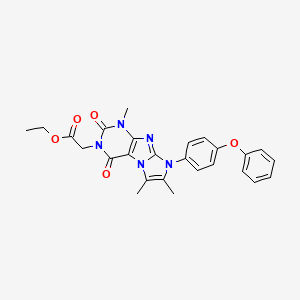 ethyl 2-(1,6,7-trimethyl-2,4-dioxo-8-(4-phenoxyphenyl)-1H-imidazo[2,1-f]purin-3(2H,4H,8H)-yl)acetate