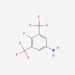 molecular formula C8H4F7N B1411110 3,5-Bis(trifluoromethyl)-4-fluoroaniline CAS No. 1807018-82-1