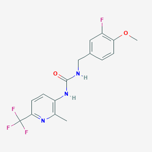 molecular formula C16H15F4N3O2 B1411118 N-(3-Fluoro-4-methoxybenzyl)-N'-[2-methyl-6-(trifluoromethyl)pyridin-3-yl]urea CAS No. 1980064-17-2