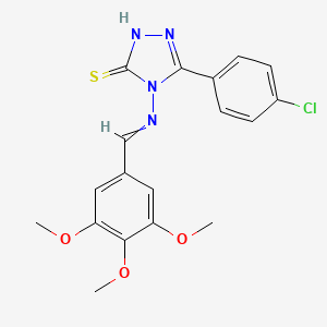 molecular formula C18H17ClN4O3S B14111237 5-(4-chlorophenyl)-4-[(3,4,5-trimethoxybenzylidene)amino]-4H-1,2,4-triazole-3-thiol 