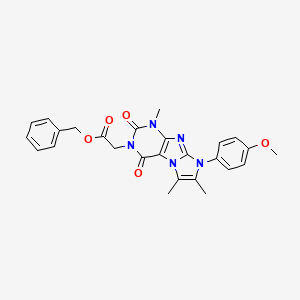 molecular formula C26H25N5O5 B14111267 Benzyl 2-[6-(4-methoxyphenyl)-4,7,8-trimethyl-1,3-dioxopurino[7,8-a]imidazol-2-yl]acetate 