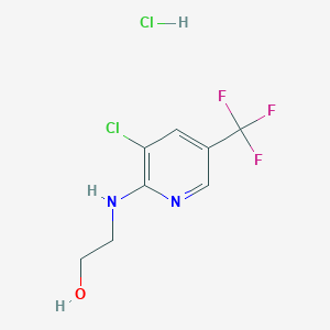 molecular formula C8H9Cl2F3N2O B1411127 2-[[3-Chloro-5-(trifluoromethyl)-2-pyridyl]-amino]ethanol hydrochloride CAS No. 1987135-32-9