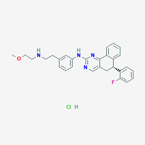 (6R)-6-(2-fluorophenyl)-N-[3-[2-(2-methoxyethylamino)ethyl]phenyl]-5,6-dihydrobenzo[h]quinazolin-2-amine;hydrochloride