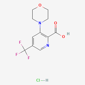molecular formula C11H12ClF3N2O3 B1411128 3-Morpholino-5-(trifluoromethyl)pyridine-2-carboxylic acid hydrochloride CAS No. 1987078-38-5