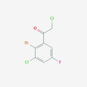 molecular formula C8H4BrCl2FO B1411129 2'-Bromo-3'-chloro-5'-fluorophenacyl chloride CAS No. 1805518-60-8