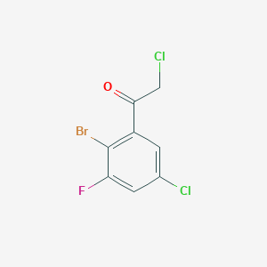 molecular formula C8H4BrCl2FO B1411130 2'-Bromo-5'-chloro-3'-fluorophenacyl chloride CAS No. 1805518-62-0