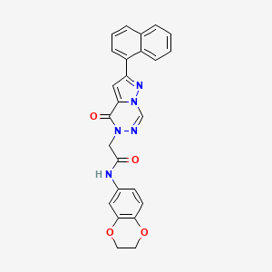 molecular formula C25H19N5O4 B14111322 N-(2,3-dihydro-1,4-benzodioxin-6-yl)-2-[2-(naphthalen-1-yl)-4-oxopyrazolo[1,5-d][1,2,4]triazin-5(4H)-yl]acetamide 