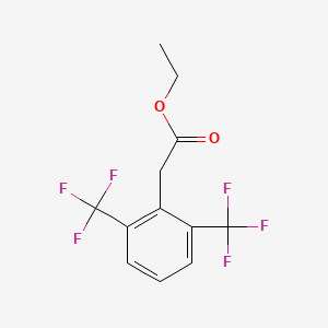 molecular formula C12H10F6O2 B1411140 Ethyl 2,6-Bis(trifluoromethyl)phenylacetate CAS No. 1807227-65-1