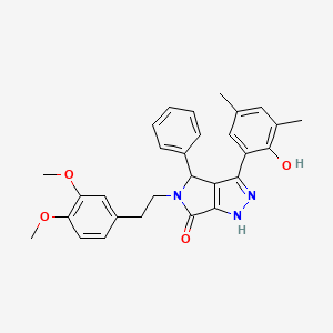 molecular formula C29H29N3O4 B14111411 5-[2-(3,4-dimethoxyphenyl)ethyl]-3-(2-hydroxy-3,5-dimethylphenyl)-4-phenyl-4,5-dihydropyrrolo[3,4-c]pyrazol-6(2H)-one 