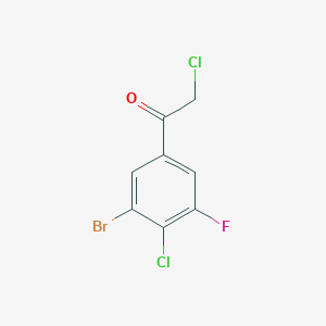 molecular formula C8H4BrCl2FO B1411143 3'-Bromo-4'-chloro-5'-fluorophenacyl chloride CAS No. 1805576-12-8