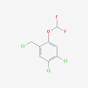 molecular formula C8H5Cl3F2O B1411146 4,5-Dichloro-2-(difluoromethoxy)benzyl chloride CAS No. 1803790-27-3