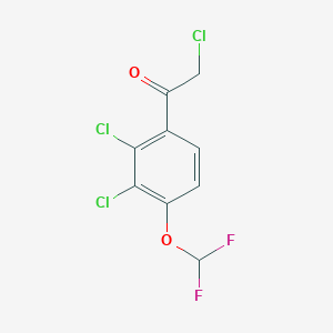 molecular formula C9H5Cl3F2O2 B1411148 2',3'-Dichloro-4'-(difluoromethoxy)phenacyl chloride CAS No. 1803791-03-8