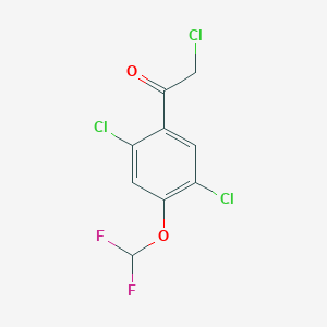 molecular formula C9H5Cl3F2O2 B1411149 2',5'-Dichloro-4'-(difluoromethoxy)phenacyl chloride CAS No. 1804516-95-7