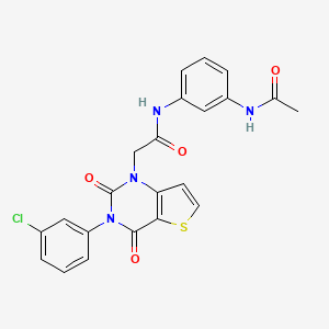 molecular formula C22H17ClN4O4S B14111492 N-[3-(acetylamino)phenyl]-2-[3-(3-chlorophenyl)-2,4-dioxo-3,4-dihydrothieno[3,2-d]pyrimidin-1(2H)-yl]acetamide 