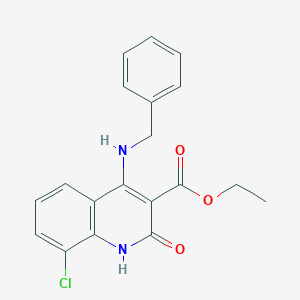 molecular formula C19H17ClN2O3 B14111508 Ethyl 4-(benzylamino)-8-chloro-2-oxo-1,2-dihydroquinoline-3-carboxylate 