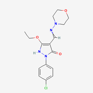 2-(4-chlorophenyl)-5-ethoxy-4-(morpholin-4-yliminomethyl)-1H-pyrazol-3-one