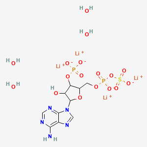 molecular formula C10H19Li4N5O17P2S B14111623 Tetralithium;[5-(6-aminopurin-9-yl)-4-hydroxy-2-[[oxido(sulfonatooxy)phosphoryl]oxymethyl]oxolan-3-yl] phosphate;tetrahydrate 