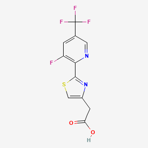 molecular formula C11H6F4N2O2S B1411165 2-(2-(3-Fluoro-5-(trifluoromethyl)pyridin-2-yl)thiazol-4-yl)acetic acid CAS No. 1823182-75-7