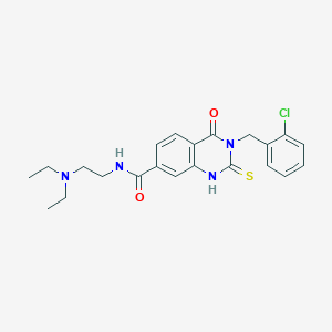 3-(2-chlorobenzyl)-N-(2-(diethylamino)ethyl)-4-oxo-2-thioxo-1,2,3,4-tetrahydroquinazoline-7-carboxamide