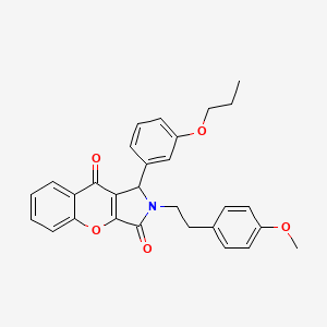 molecular formula C29H27NO5 B14111707 2-[2-(4-Methoxyphenyl)ethyl]-1-(3-propoxyphenyl)-1,2-dihydrochromeno[2,3-c]pyrrole-3,9-dione 