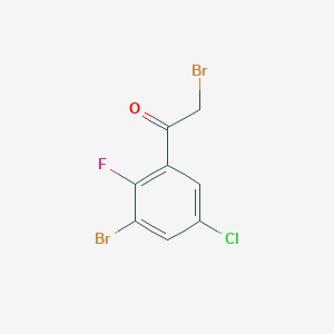 molecular formula C8H4Br2ClFO B1411206 3'-Bromo-5'-chloro-2'-fluorophenacyl bromide CAS No. 1804382-39-5