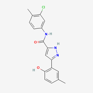 N-(3-chloro-4-methylphenyl)-5-(2-hydroxy-5-methylphenyl)-1H-pyrazole-3-carboxamide