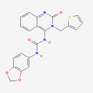 (E)-1-(benzo[d][1,3]dioxol-5-yl)-3-(2-oxo-3-(thiophen-2-ylmethyl)-2,3-dihydroquinazolin-4(1H)-ylidene)urea