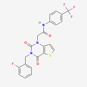 2-(3-(2-fluorobenzyl)-2,4-dioxo-3,4-dihydrothieno[3,2-d]pyrimidin-1(2H)-yl)-N-(4-(trifluoromethyl)phenyl)acetamide