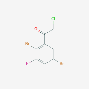 molecular formula C8H4Br2ClFO B1411232 2',5'-Dibromo-3'-fluorophenacyl chloride CAS No. 1806355-46-3