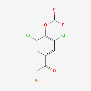 molecular formula C9H5BrCl2F2O2 B1411238 3',5'-Dichloro-4'-(difluoromethoxy)phenacyl bromide CAS No. 1803717-66-9