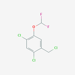 molecular formula C8H5Cl3F2O B1411250 2,4-Dichloro-5-(difluoromethoxy)benzyl chloride CAS No. 1803790-20-6