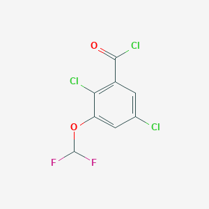 molecular formula C8H3Cl3F2O2 B1411257 2,5-Dichloro-3-(difluoromethoxy)benzoyl chloride CAS No. 1806352-85-1