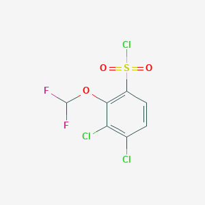 molecular formula C7H3Cl3F2O3S B1411276 3,4-Dichloro-2-(difluoromethoxy)benzenesulfonyl chloride CAS No. 1805124-22-4