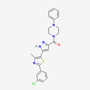 (3-(2-(3-chlorophenyl)-4-methylthiazol-5-yl)-1H-pyrazol-5-yl)(4-phenylpiperazin-1-yl)methanone