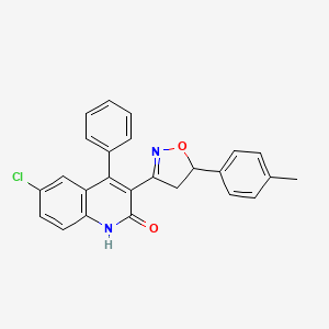 6-chloro-4-phenyl-3-(5-(p-tolyl)-4,5-dihydroisoxazol-3-yl)quinolin-2(1H)-one